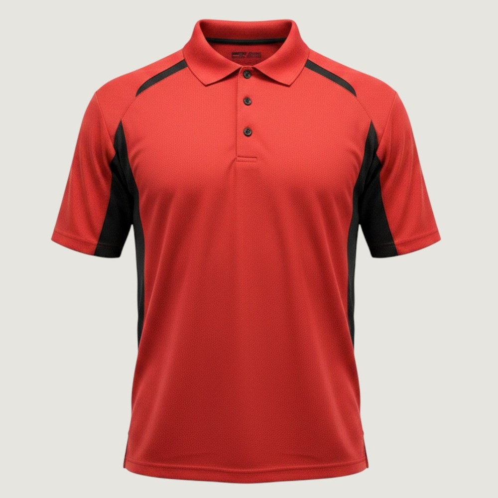 Grand Slam Polo Shirt Mens XL Red Black Performance Short Sleeve Colorblock